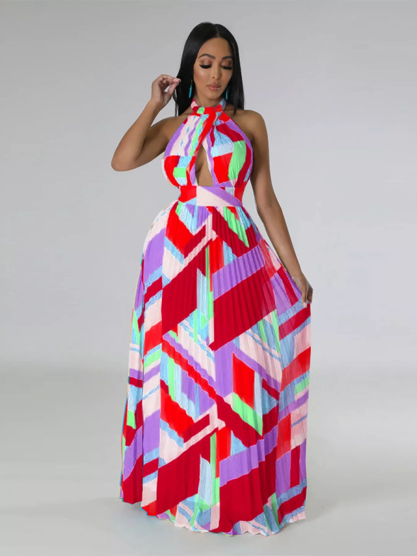 geometric print maxi dress SCALA -61321 Sweetheart Sequin Sheath Dress 18 / PETAL MULTI