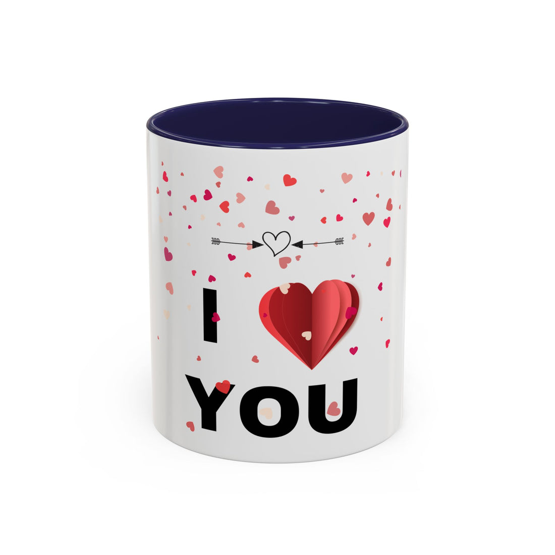 Valentine's Day "I Heart U" Accent Coffee Mug — 11oz & 15oz