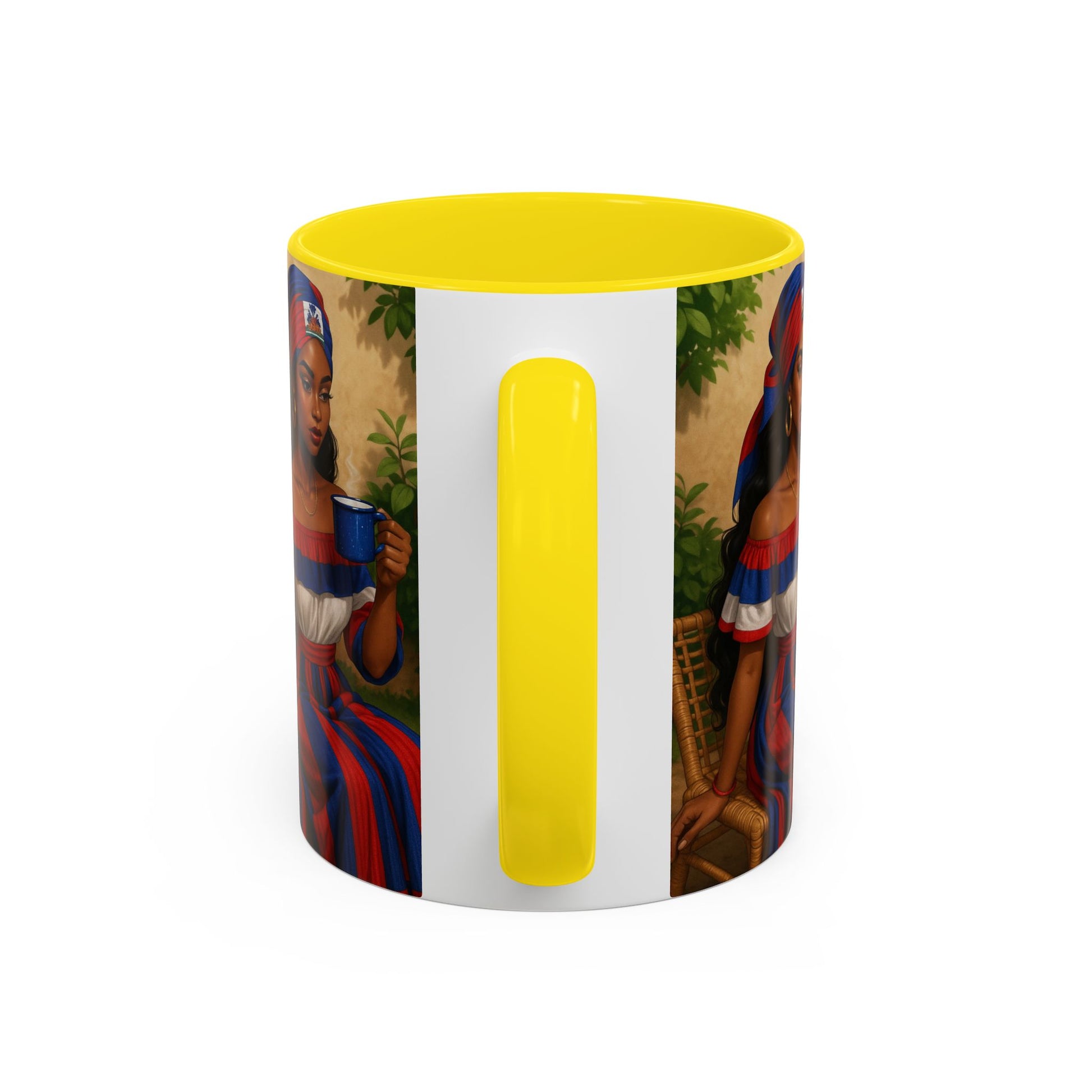 Mug with a colorful design on a white background