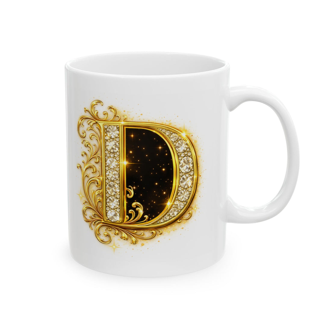 Ornate Gold Monogram D Mug