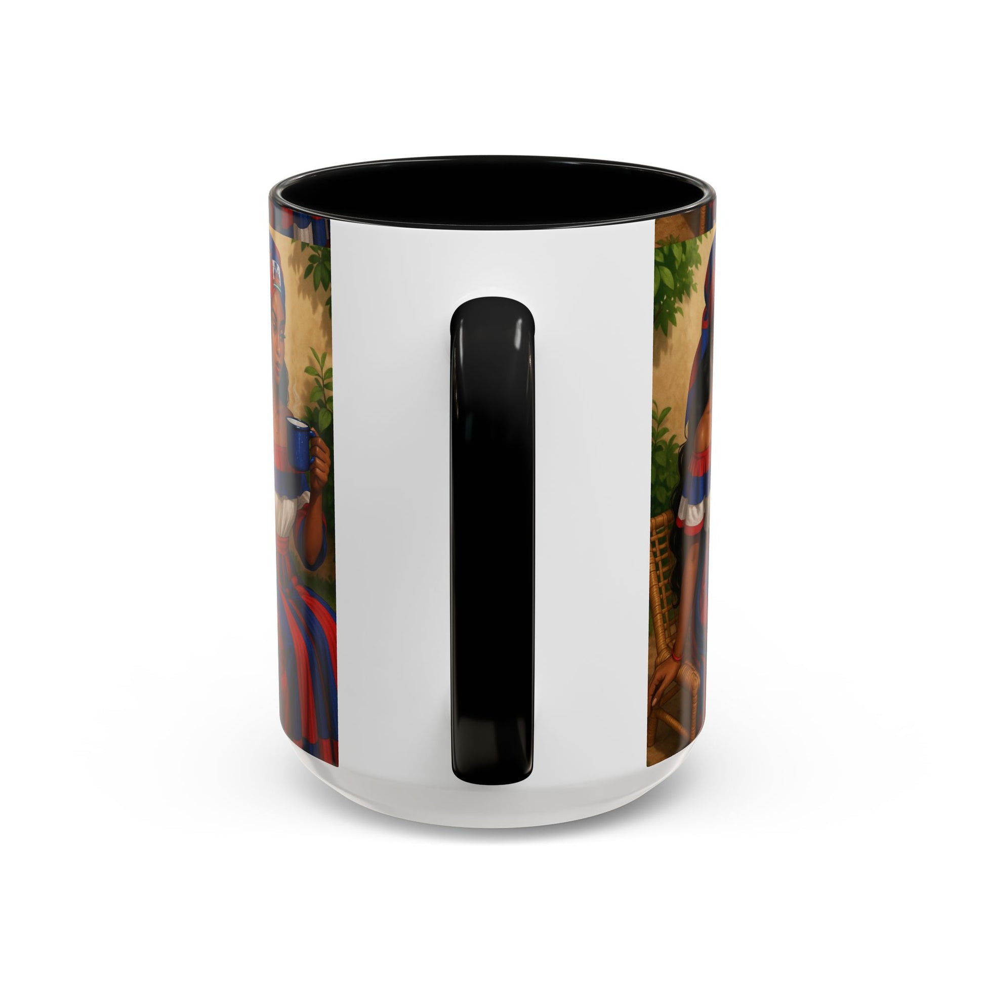 Mug with a colorful design on a white background
