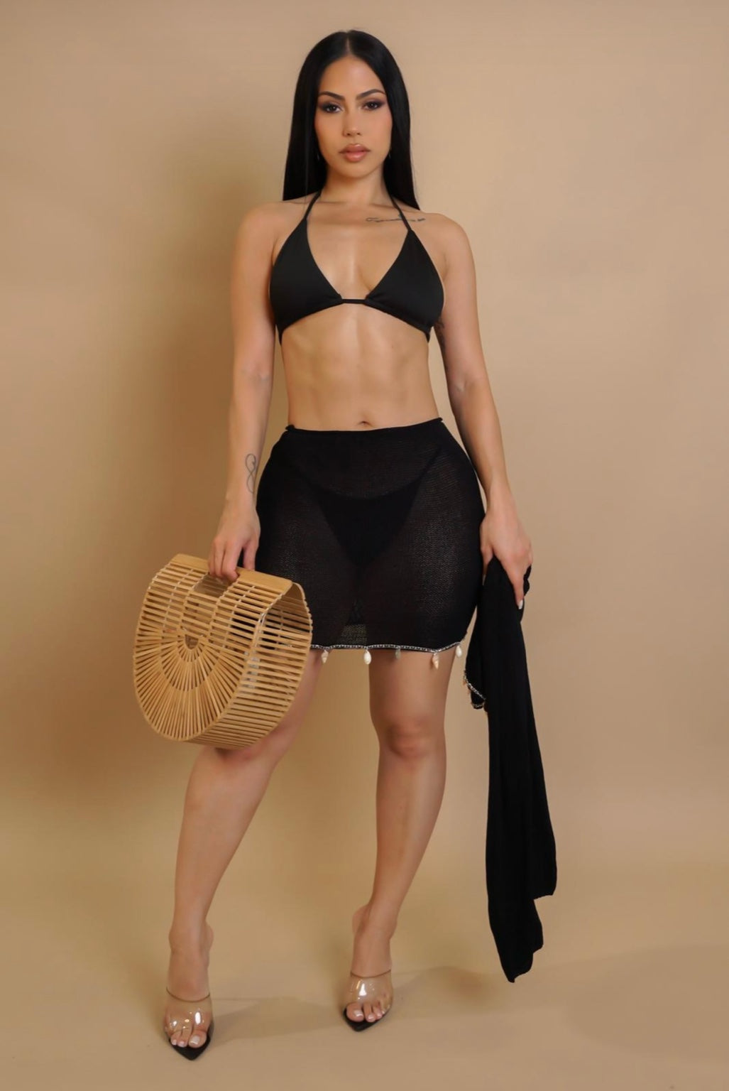 Coastal Muse Shell Trim Two-Piece Cover-Up Set