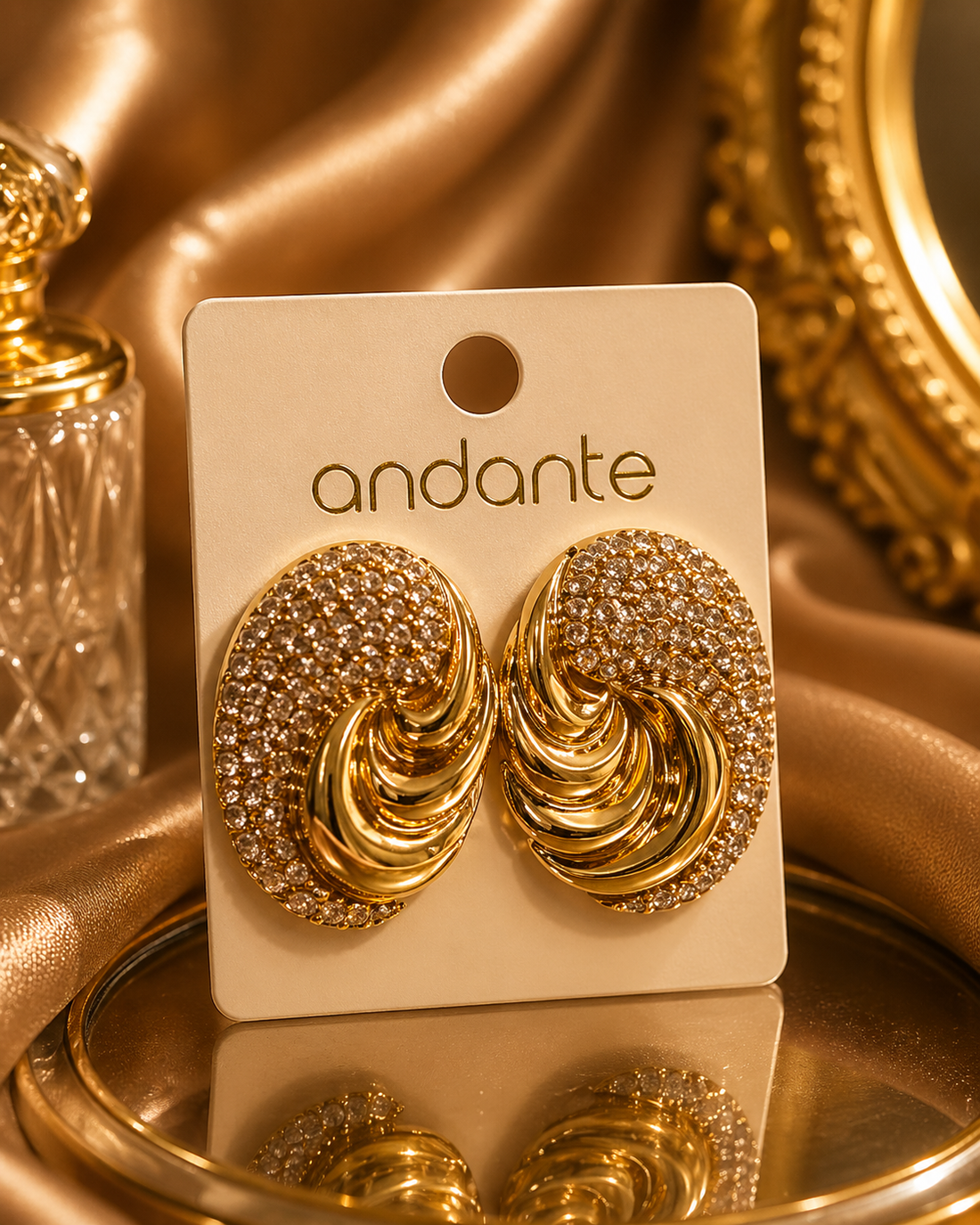Crystal Swirl Luxe Statement Earrings