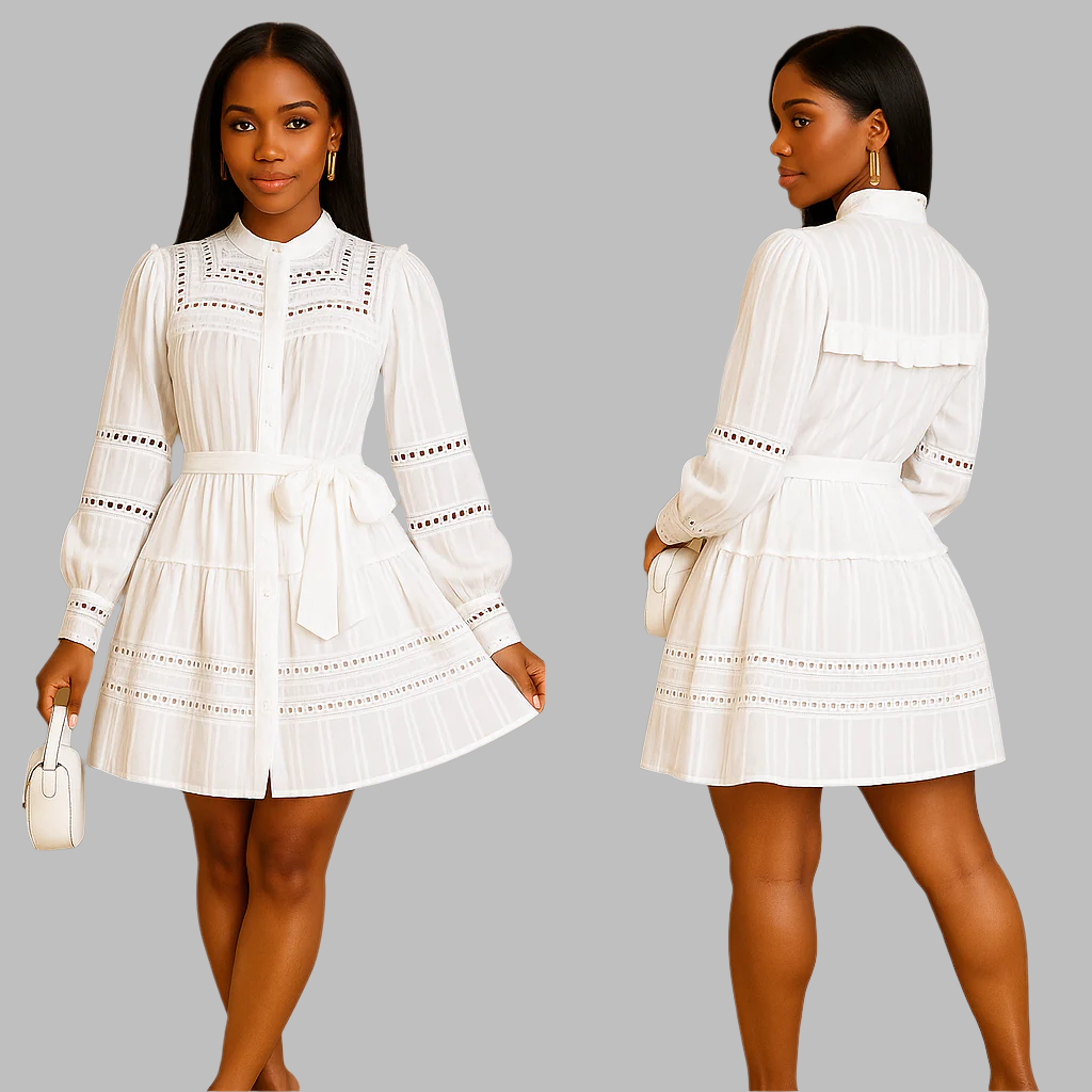 Luna Lace Tiered Mini Dress - D'TWINS FASHION
