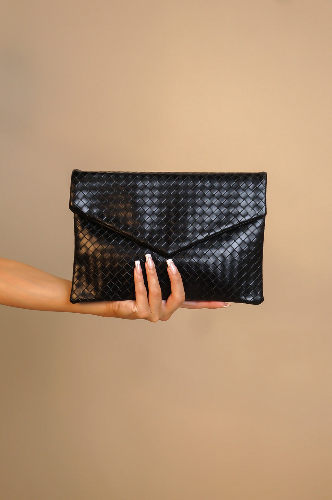 Woven Elegance Envelope Clutch
