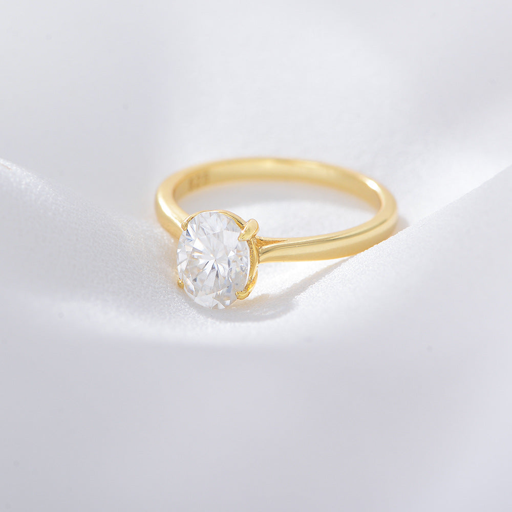 925 Sterling Silver Zircon Oval Rings