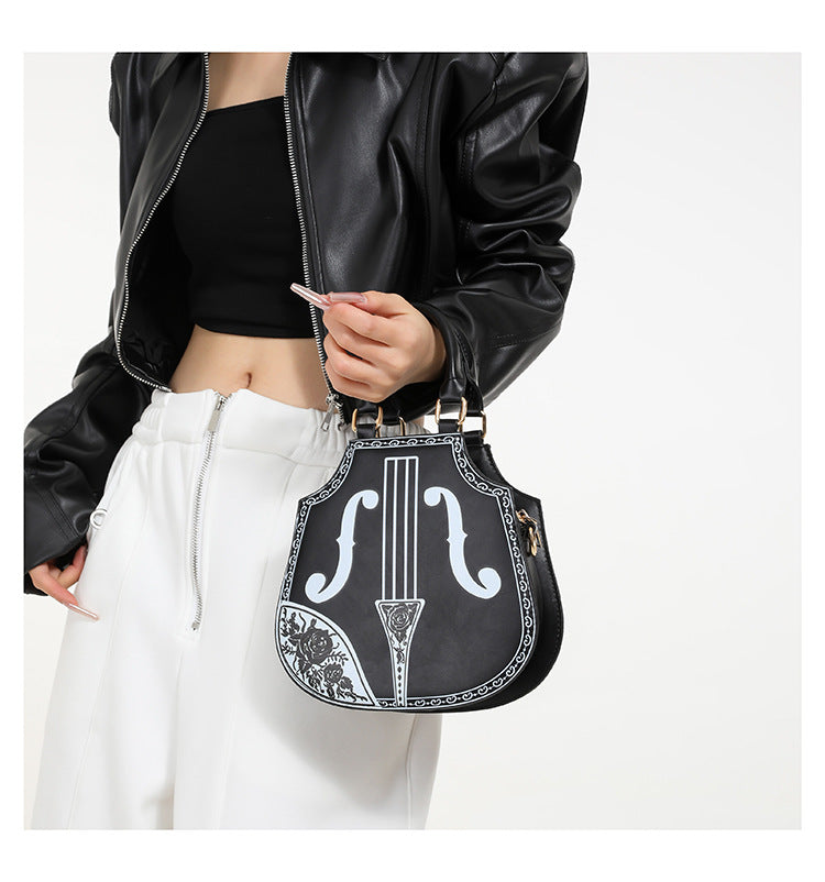 Black White Pink Pu Leather Portable Piano Square Evening Bags