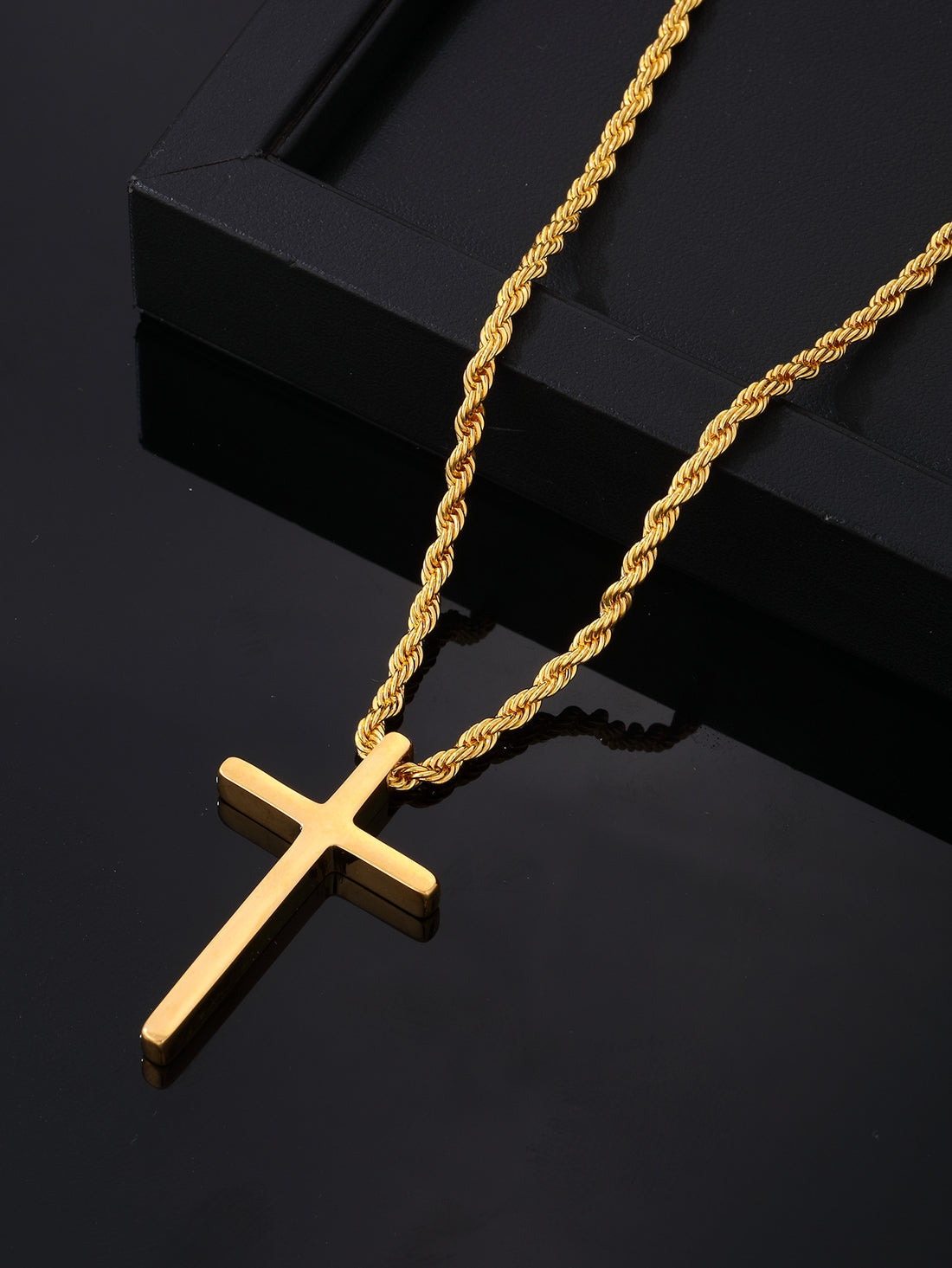 Hip-Hop Cross 304 Stainless Steel Plating Gold Plated Silver Plated Men's Pendant Necklace