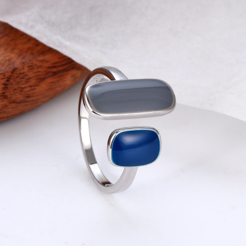 925 Sterling Silver Rectangle Open Rings