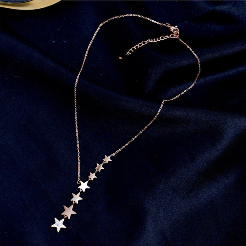 304 Stainless Steel 18K Gold Plated Fashion Star Necklace