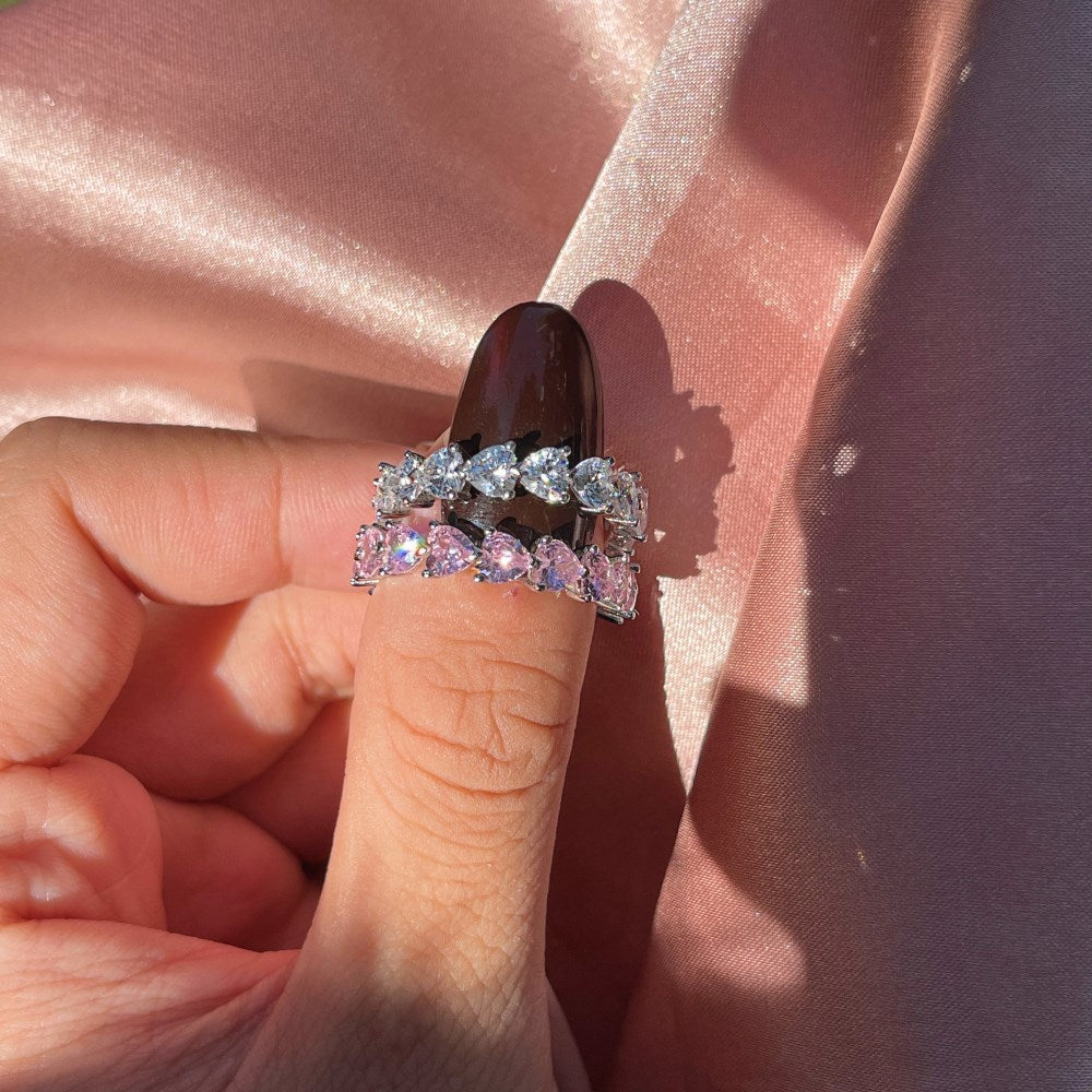 925 Sterling Silver Zircon Geometric Rings