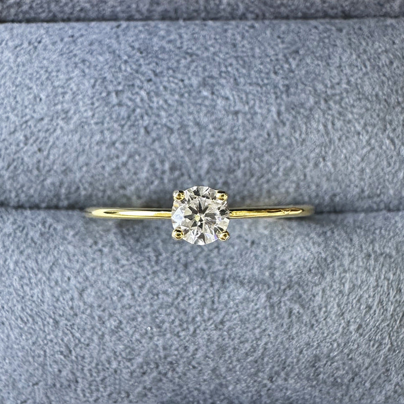 925 Sterling Silver Moissanite Zircon Solid Color Rings