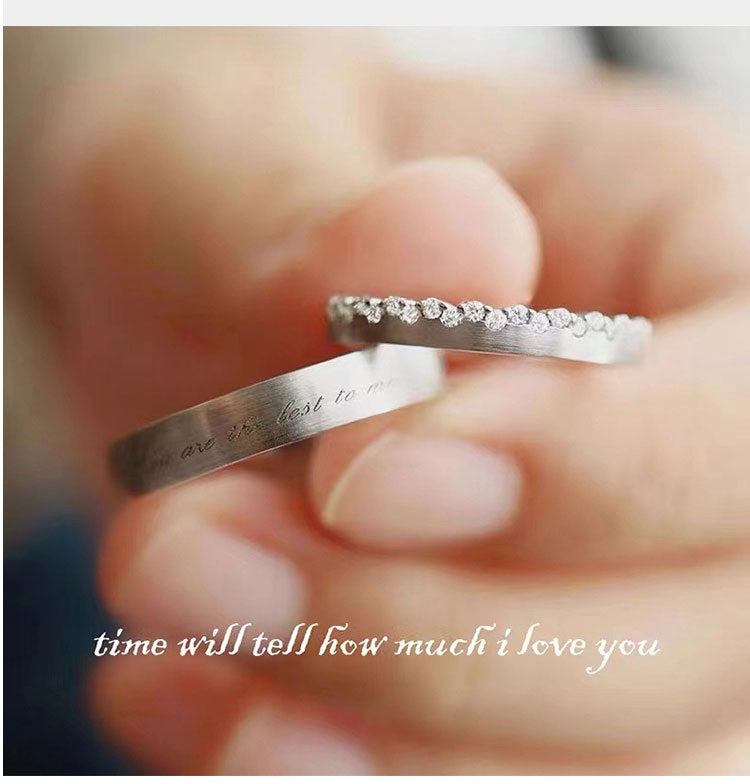 925 Sterling Silver Zircon Geometric Open Ring