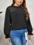 New plus size women's round neck long sleeve loose slimming top shirt - D'TWINS FASHION