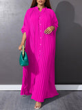 Plus size women's new fashion loose casual pleated dress - D'TWINS FASHION