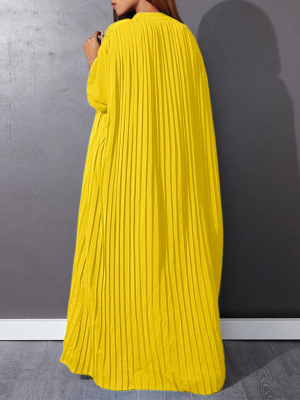 Plus size women's new fashion loose casual pleated dress - D'TWINS FASHION