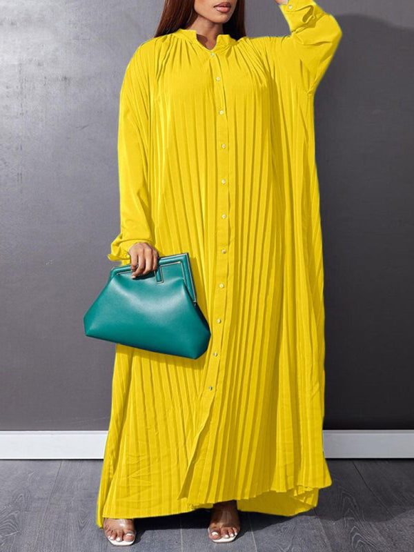 Plus size women's new fashion loose casual pleated dress - D'TWINS FASHION