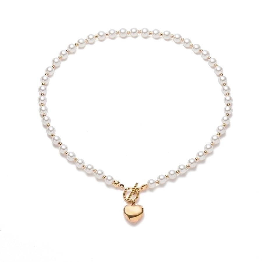 304 Stainless Steel Simple Style Commute Plating Heart Shape Pendant Necklace
