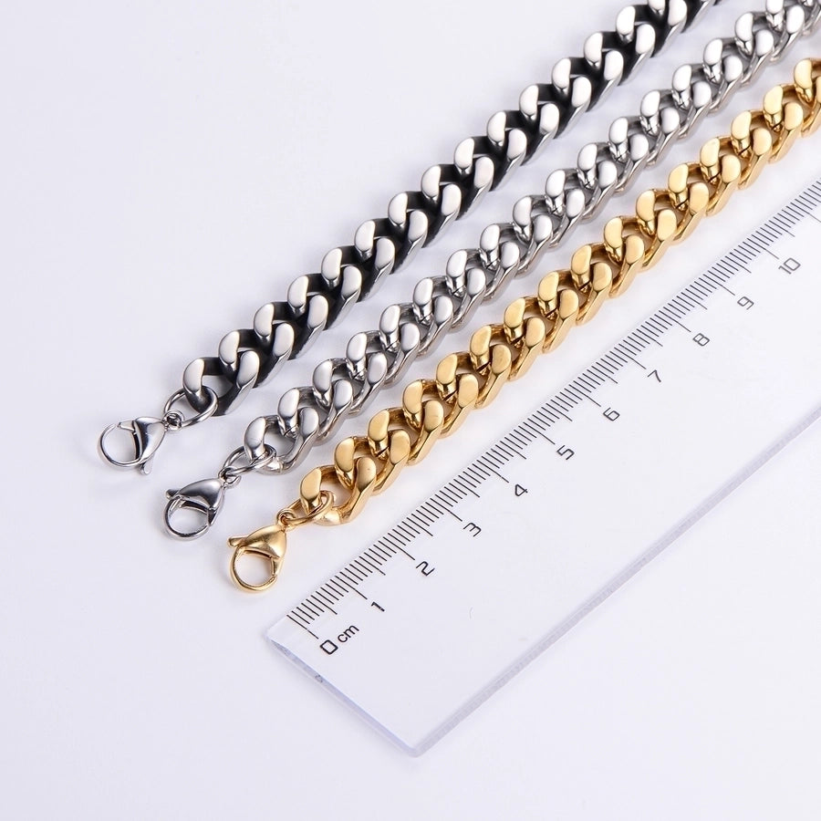 304 Stainless Steel Hip-Hop Rock Polishing Plating Solid Color Long Necklace
